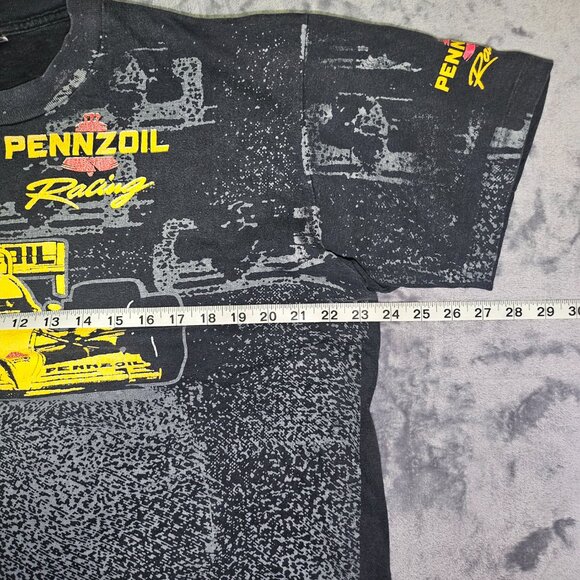 VINTAGE 90's INDYCAR PENNZOIL-HALL/VDS RACING "YELLOW SUBMARINE" AOP T-shirt XXL - Picture 8 of 10
